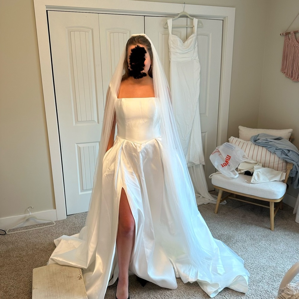 Elegant White Wedding Dress without Veil
